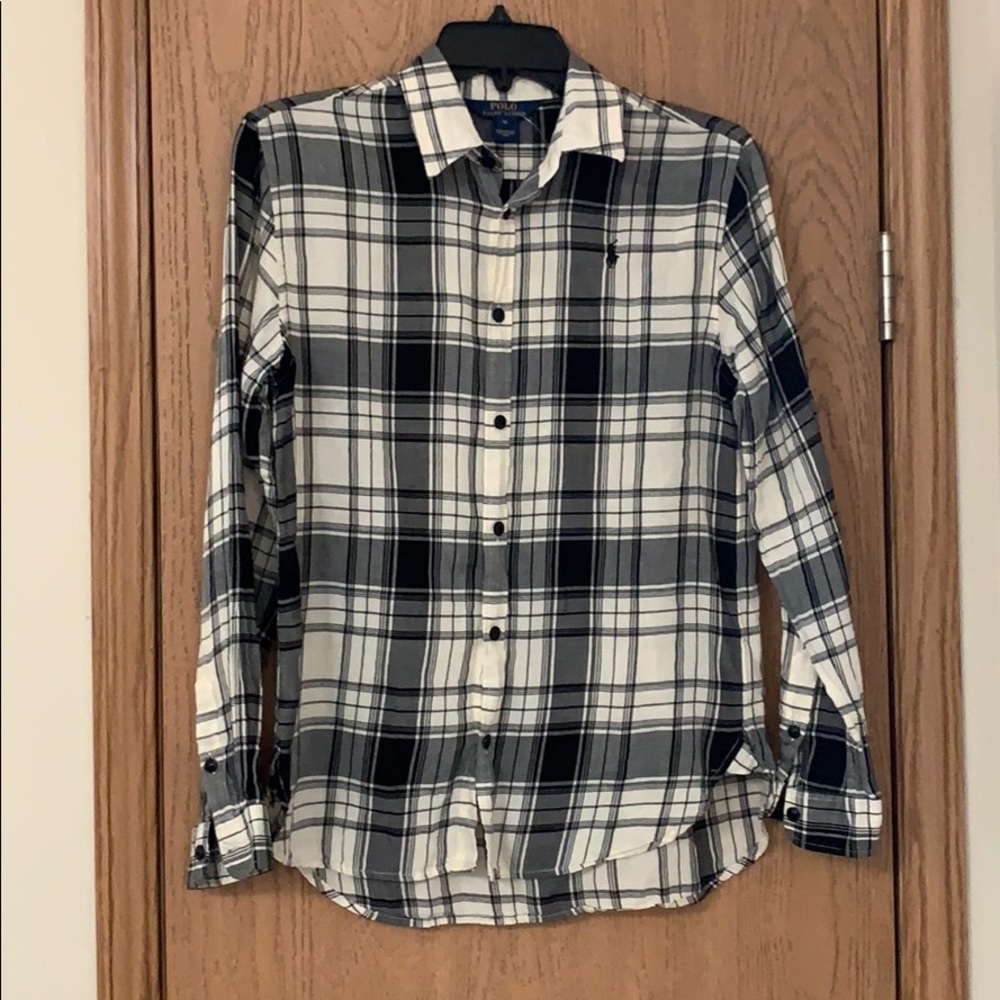 Ralph Lauren polo girls button. off white black